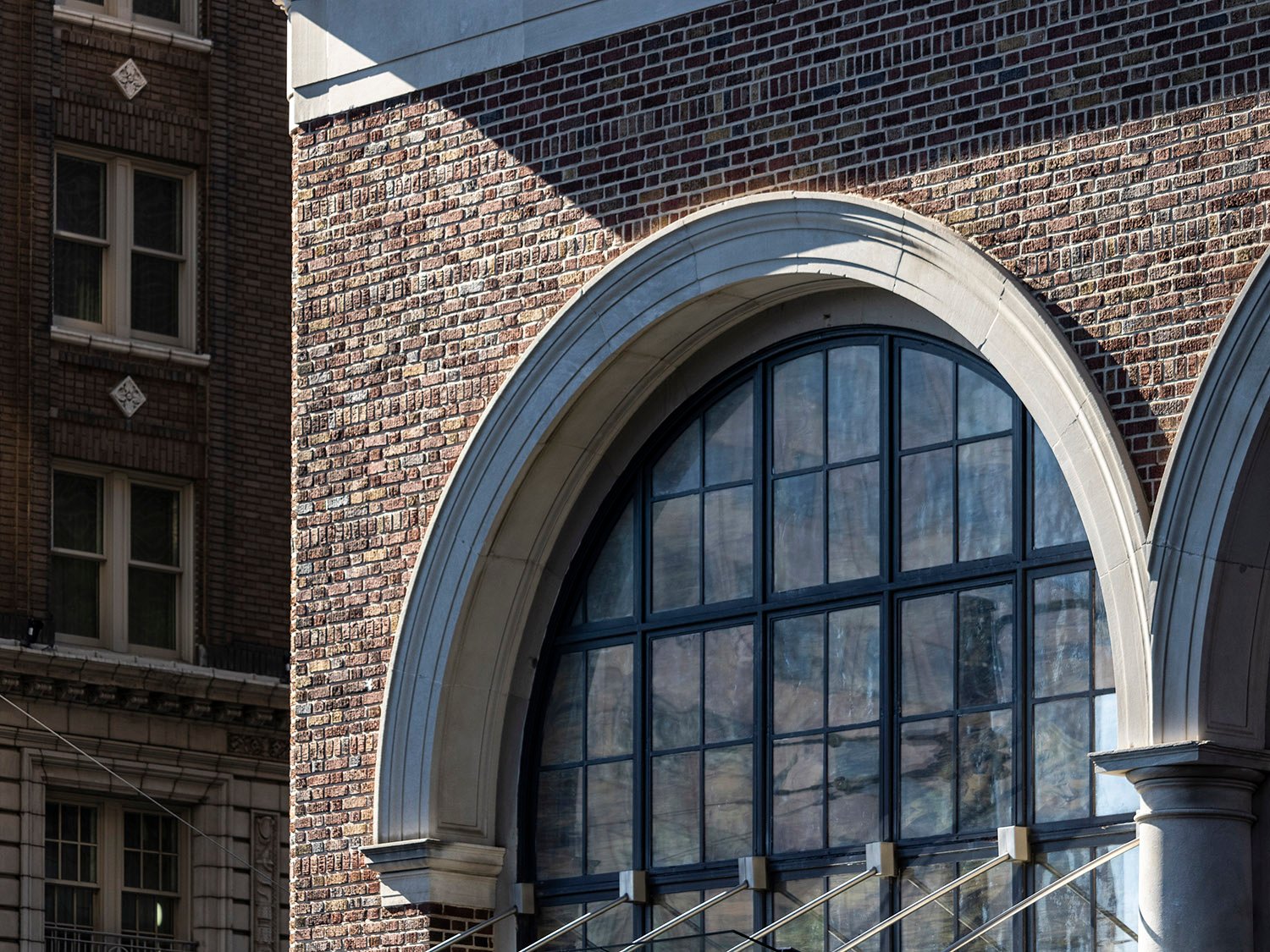 Second-floor windows on the east facade of the Davison-Paxon-Stokes Department Store