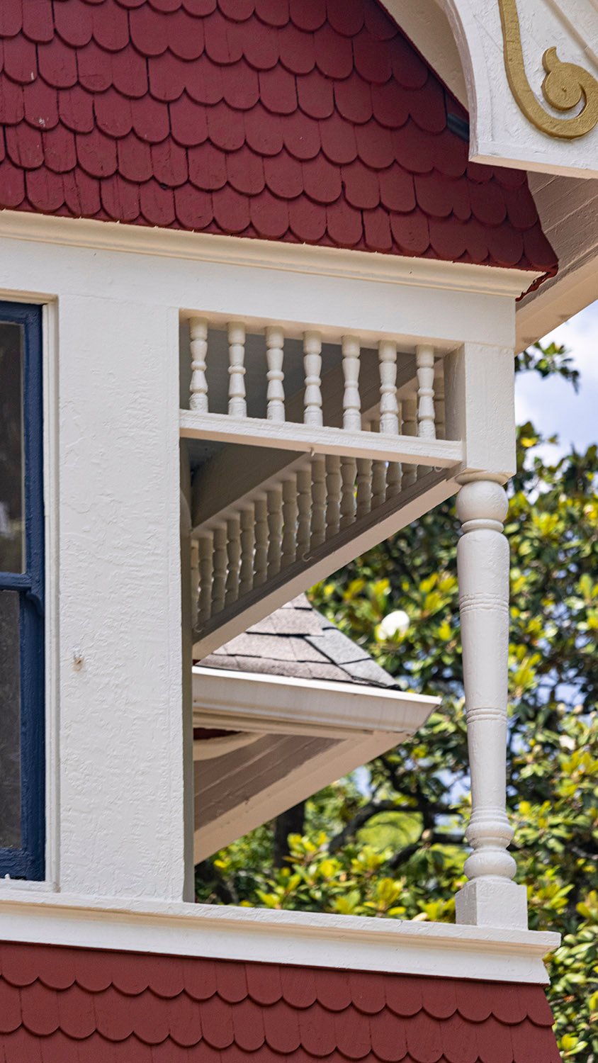Post and ornamentation on the second floor of the J.M. Beath Residence, Atlanta