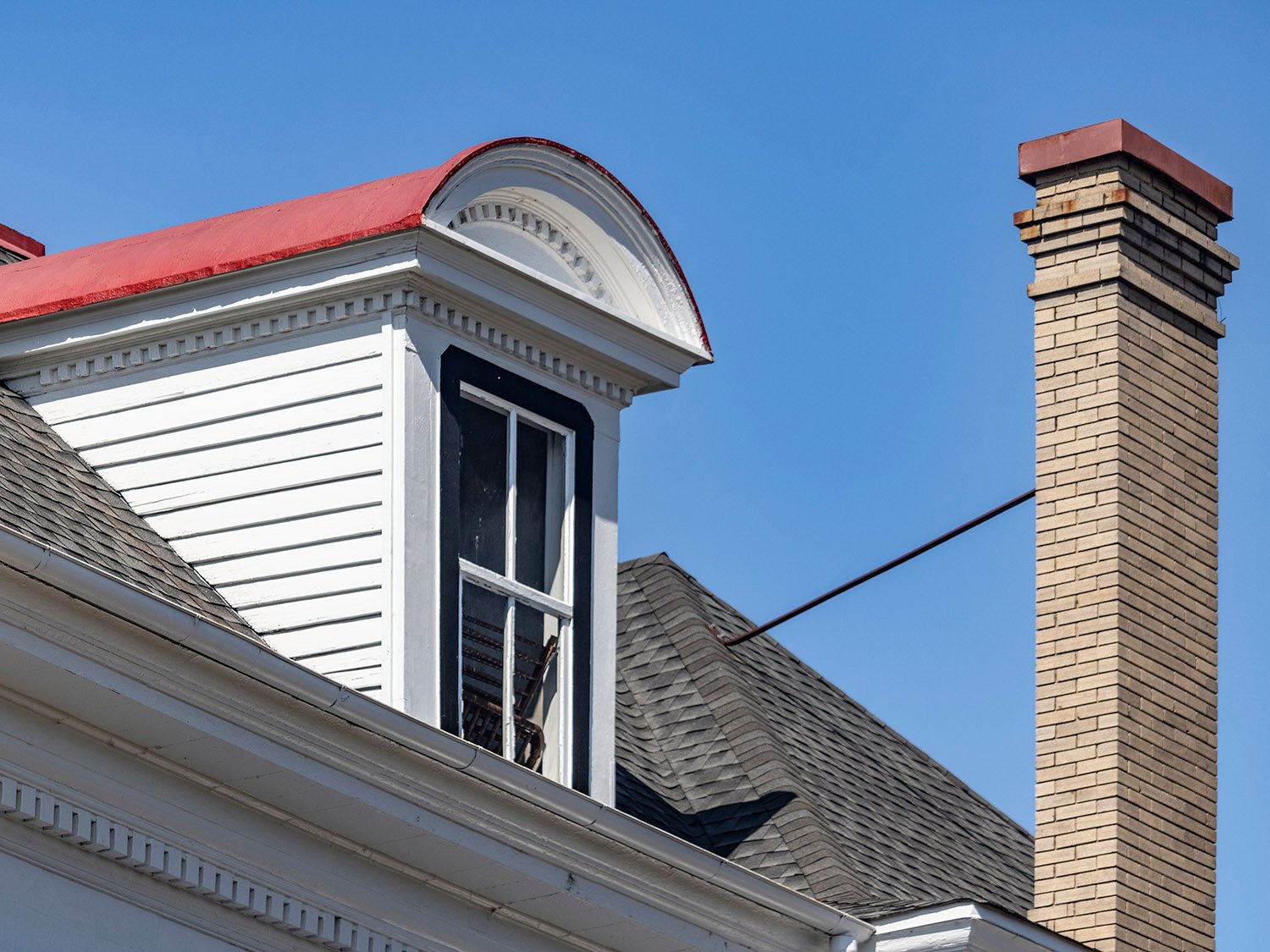 Dormer and chimney on the south elevation of the John Blackmar Residence, Columbus, Georgia