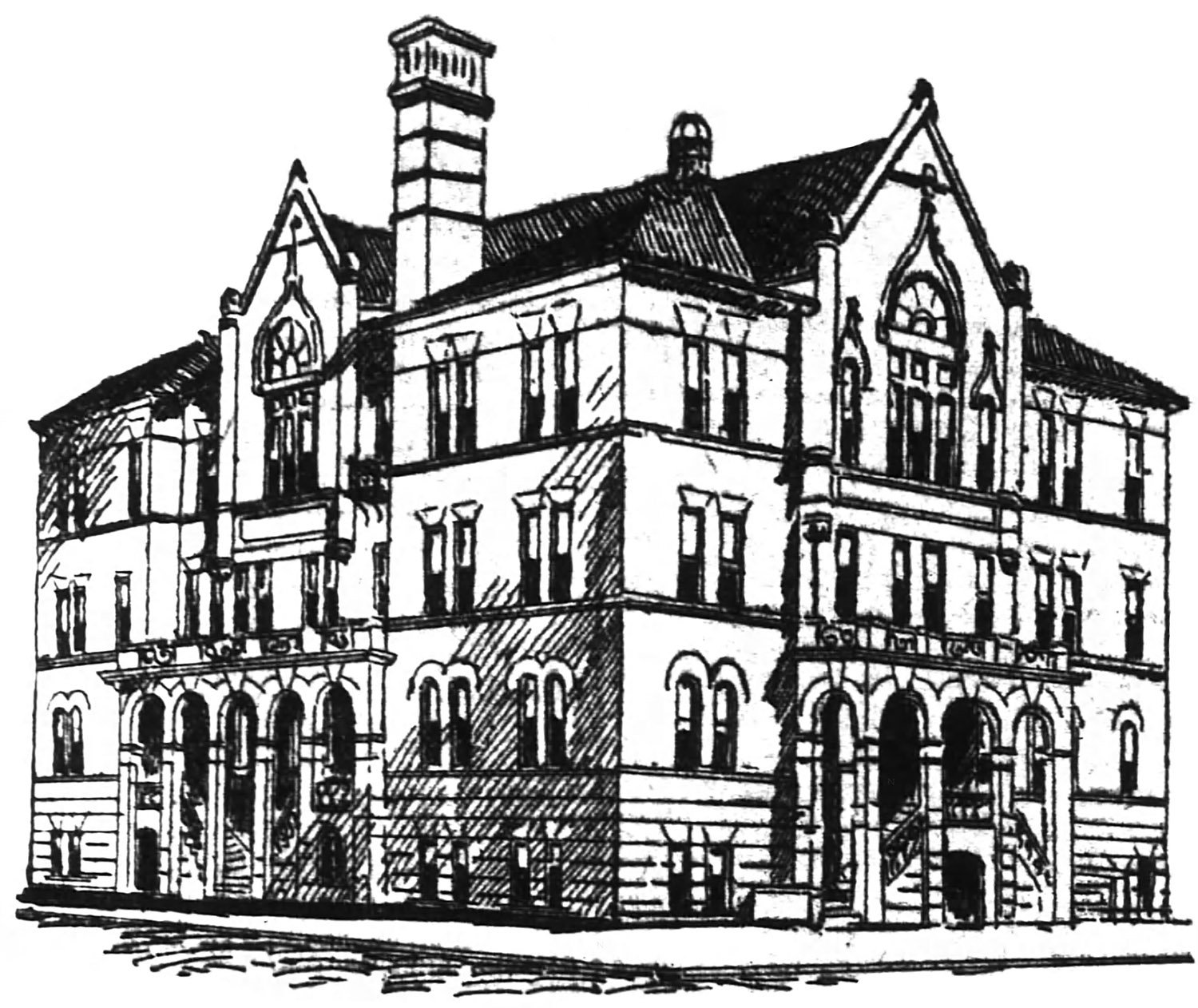 Golucke & Stewart. Boys' High School (1894). Atlanta.