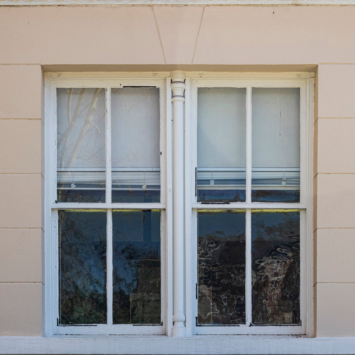 First-floor double window on the facade of Denmark Hall, Athens, Georgia