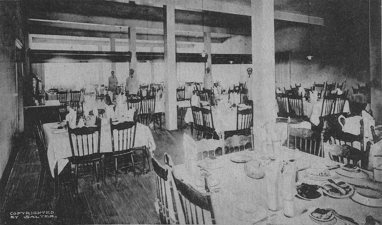 Interior of Denmark Hall. Photograph from a postcard postmarked 1907.