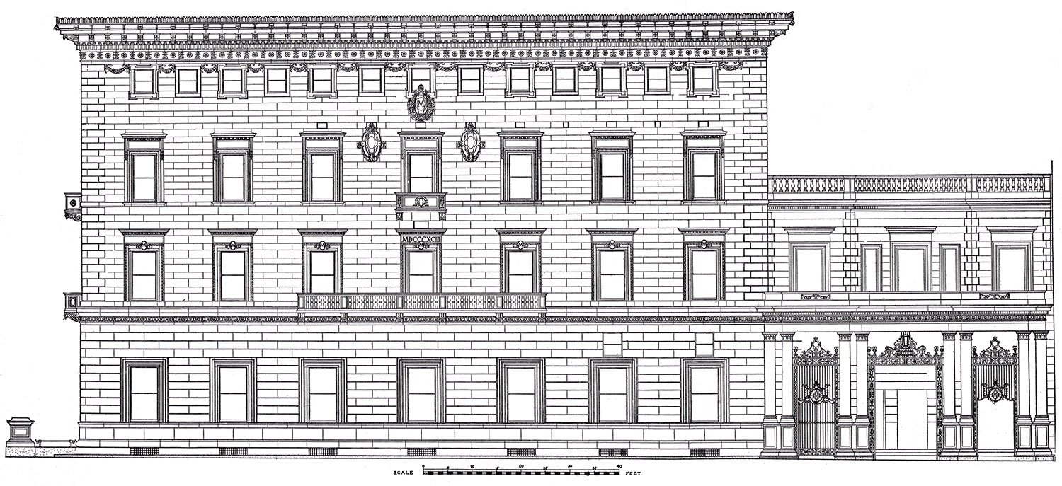 Sixtieth Street Elevation of the Metropolitan Club, New York