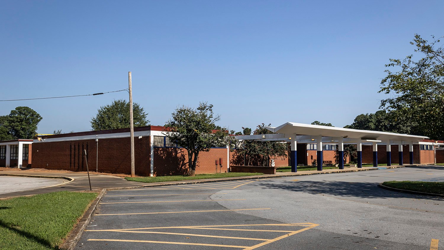 Looking at Midway Elementary School from the southeast