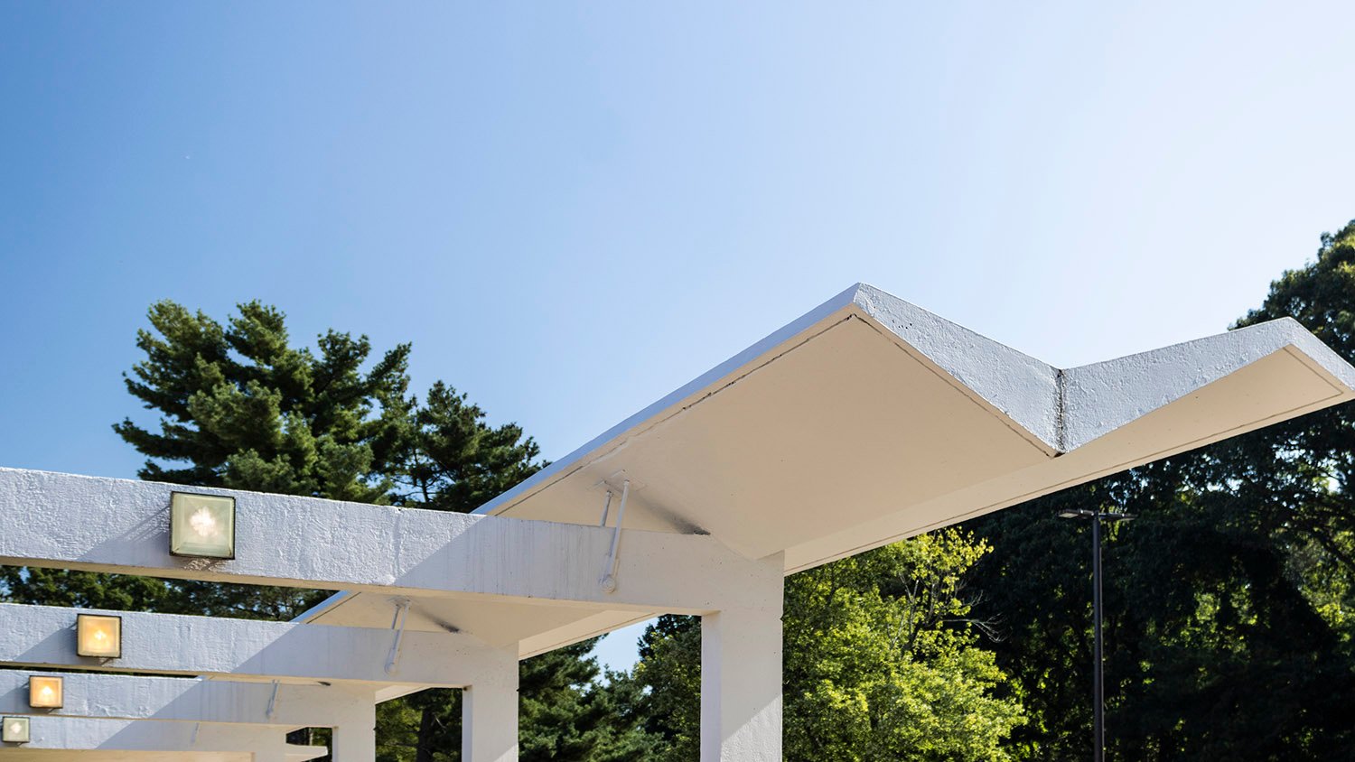 Awning at the entrance of Midway Elementary School, Decatur, Georgia