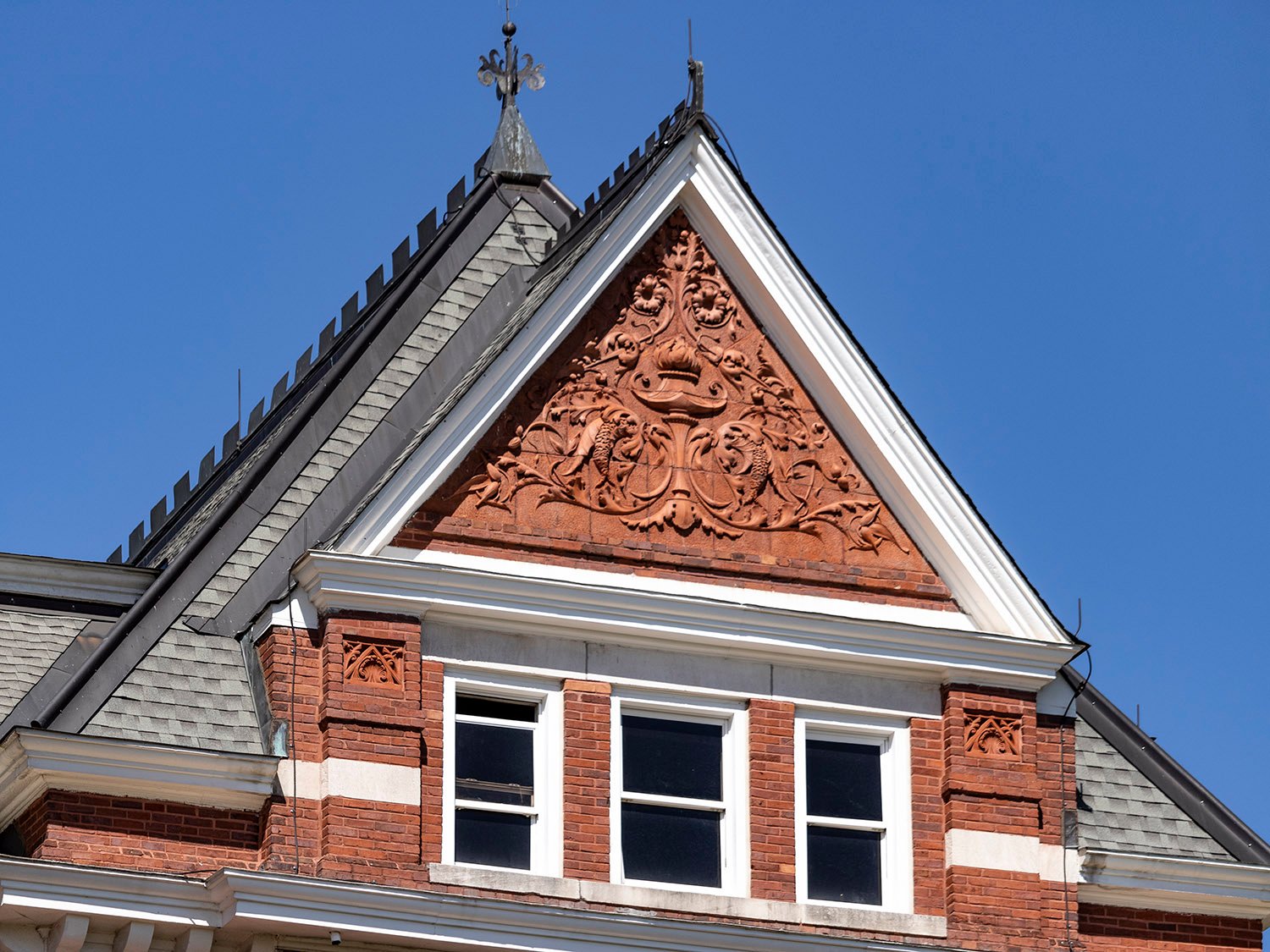 Gable dormer on the facade of Samford Hall, Auburn, Alabama