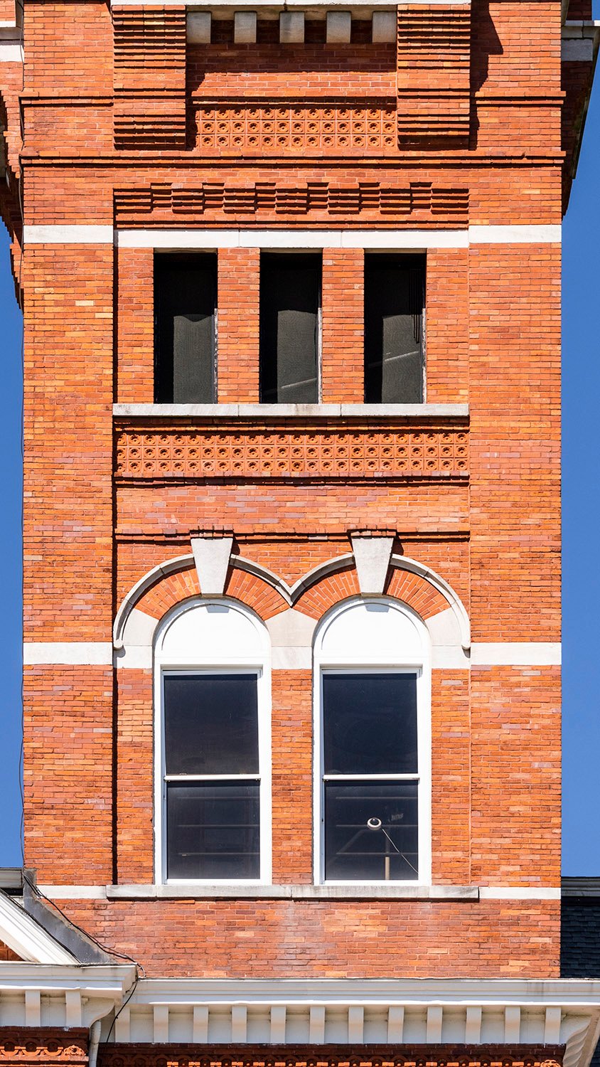 Windows on the clock tower of Samford Hall, Auburn, Alabama