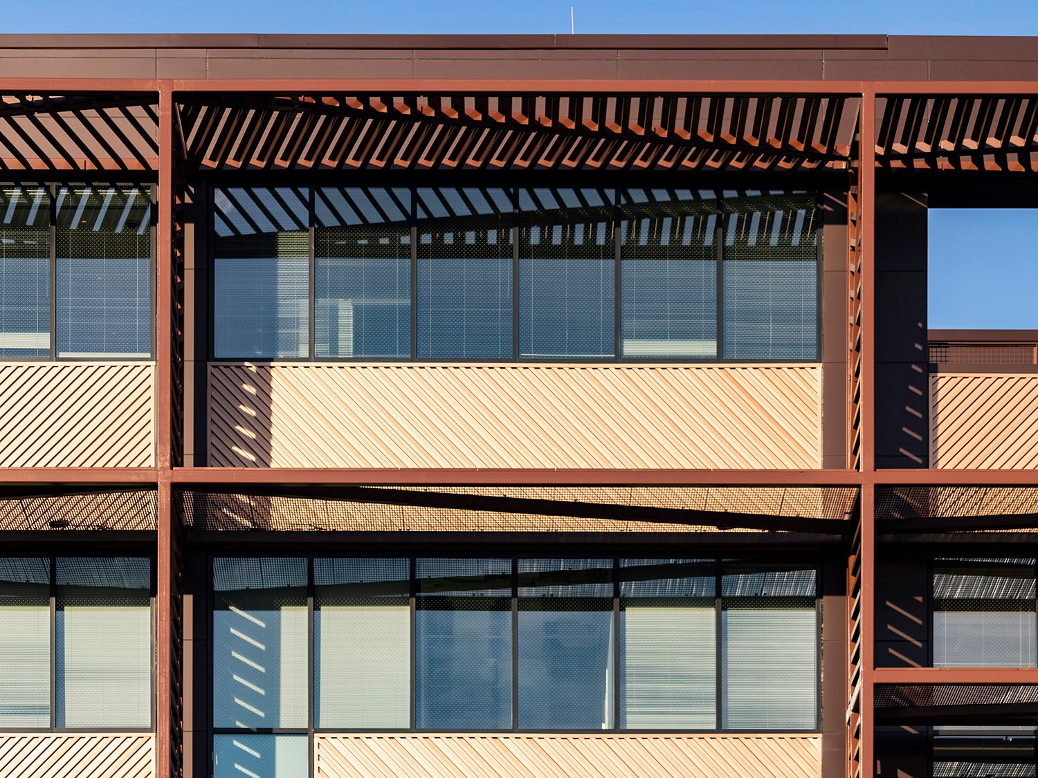 Windows and sunshades on the west facade of Spelman College Center for Innovation & the Arts, Atlanta
