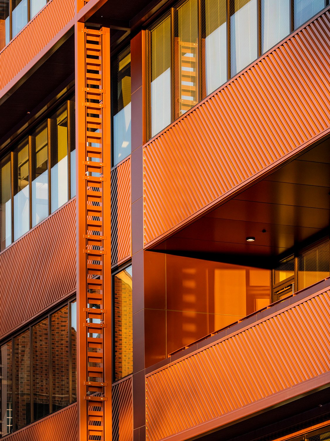 Windows and a balcony on the north facade of Spelman College Center for Innovation & the Arts, Atlanta