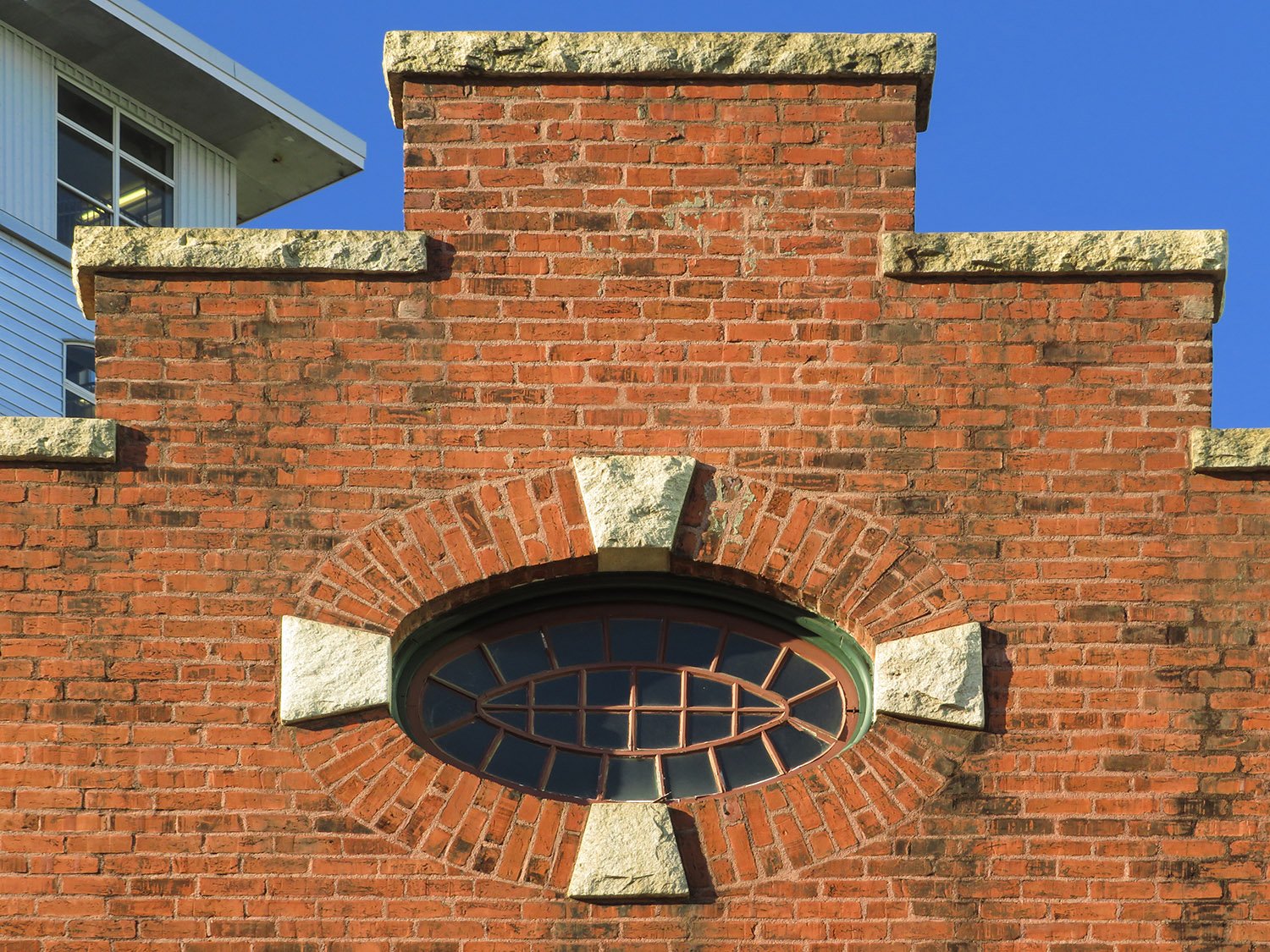 Stepped gable on the north elevation of 125 Edgewood Avenue