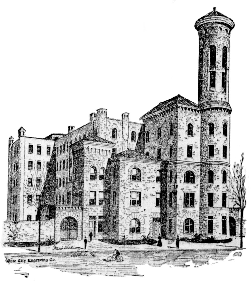 Grant Wilkins. Projected design forFulton County Jail (1898). Illustration by Gate City Engraving Co.