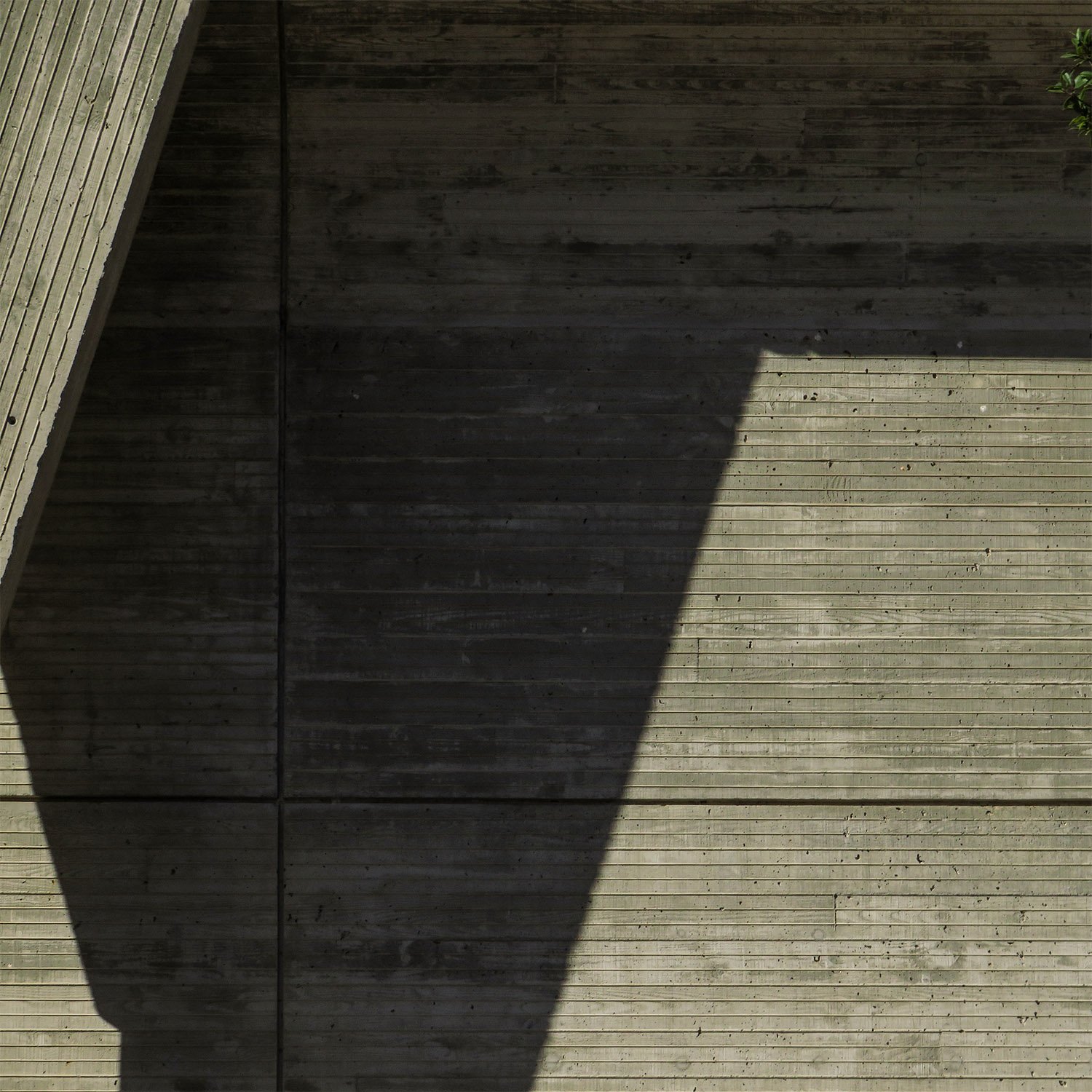 Board-formed concrete on the exterior of Cannon Chapel