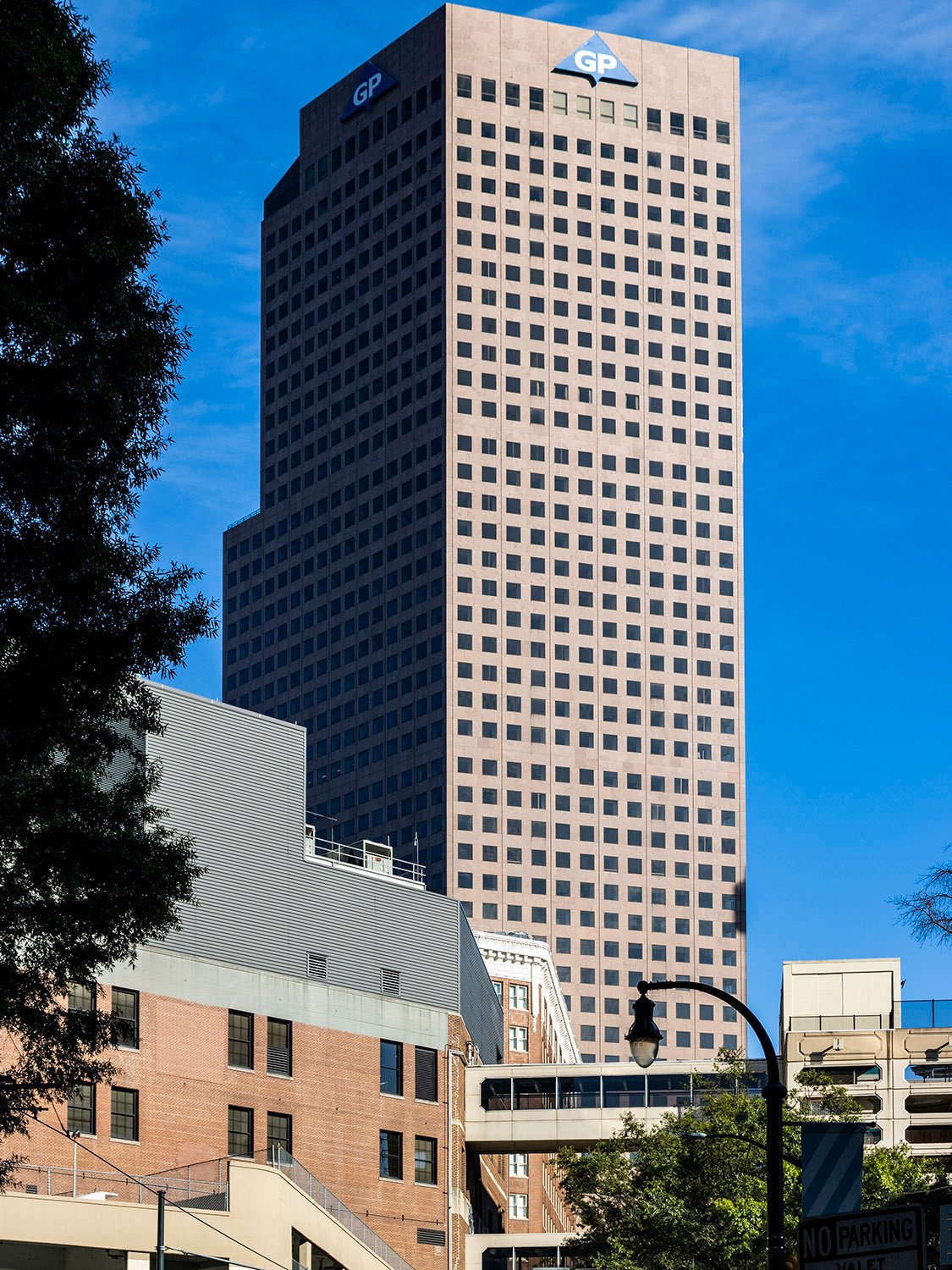 Looking at Georgia-Pacific Center from the west