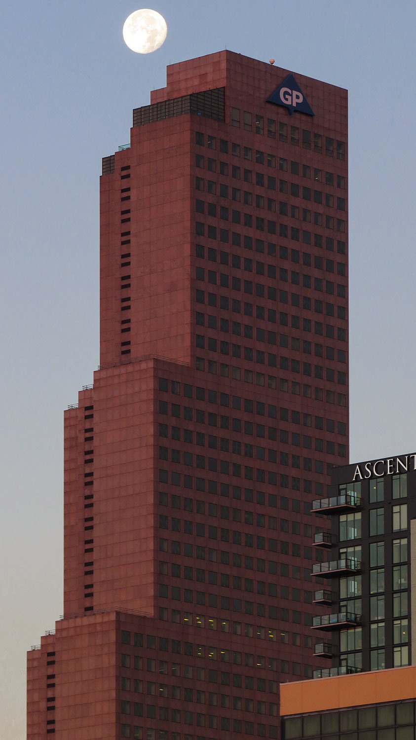 Looking at Georgia-Pacific Center from the northeast