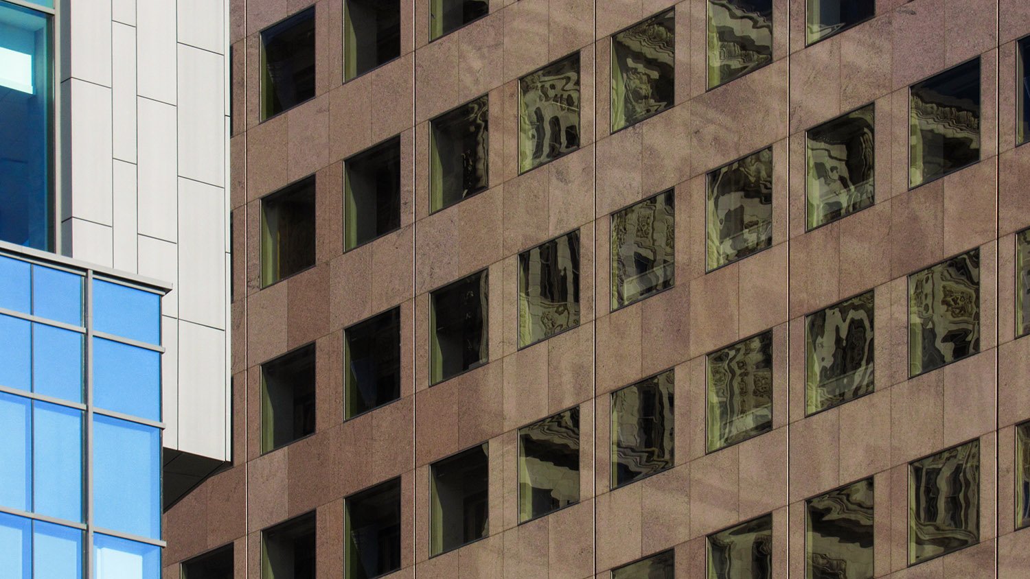 Looking at windows on the Georgia-Pacific Center from the southeast