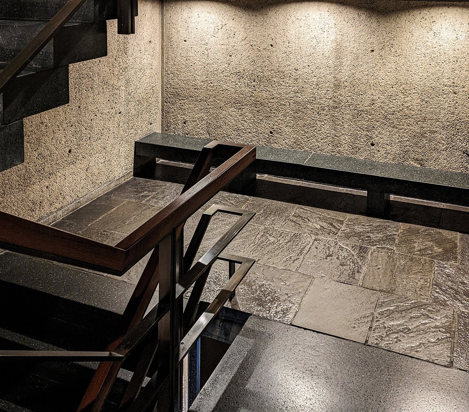Detail of the stairwell in the Whitney Museum of Art