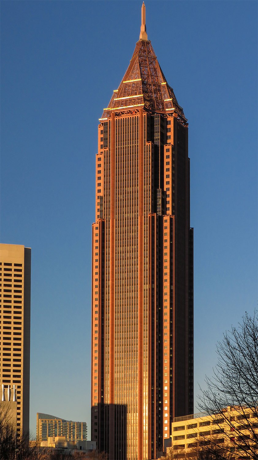 Kevin Roche of Kevin Roche John Dinkeloo and Associates. NationsBank Plaza, later Bank of America Plaza (1992). Atlanta.