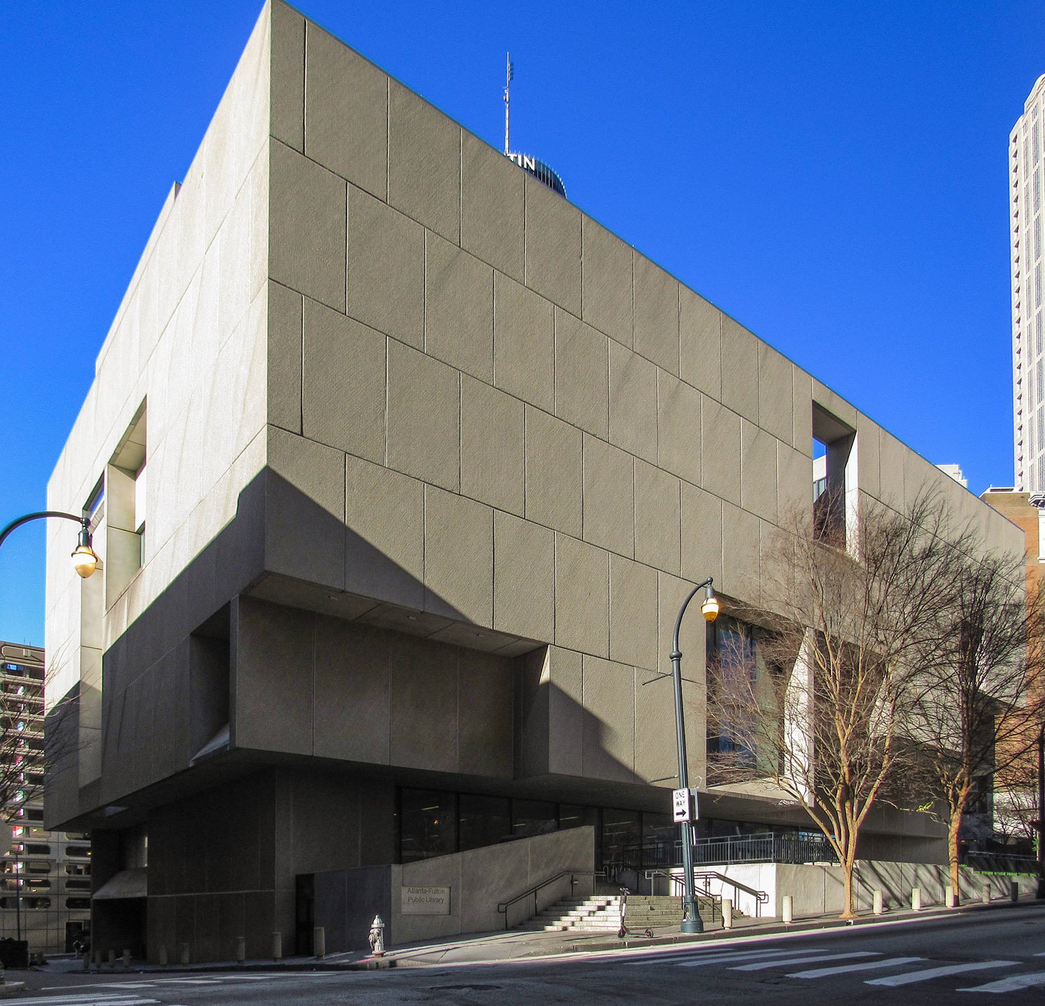 Looking at Atlanta Central Library from the southeast