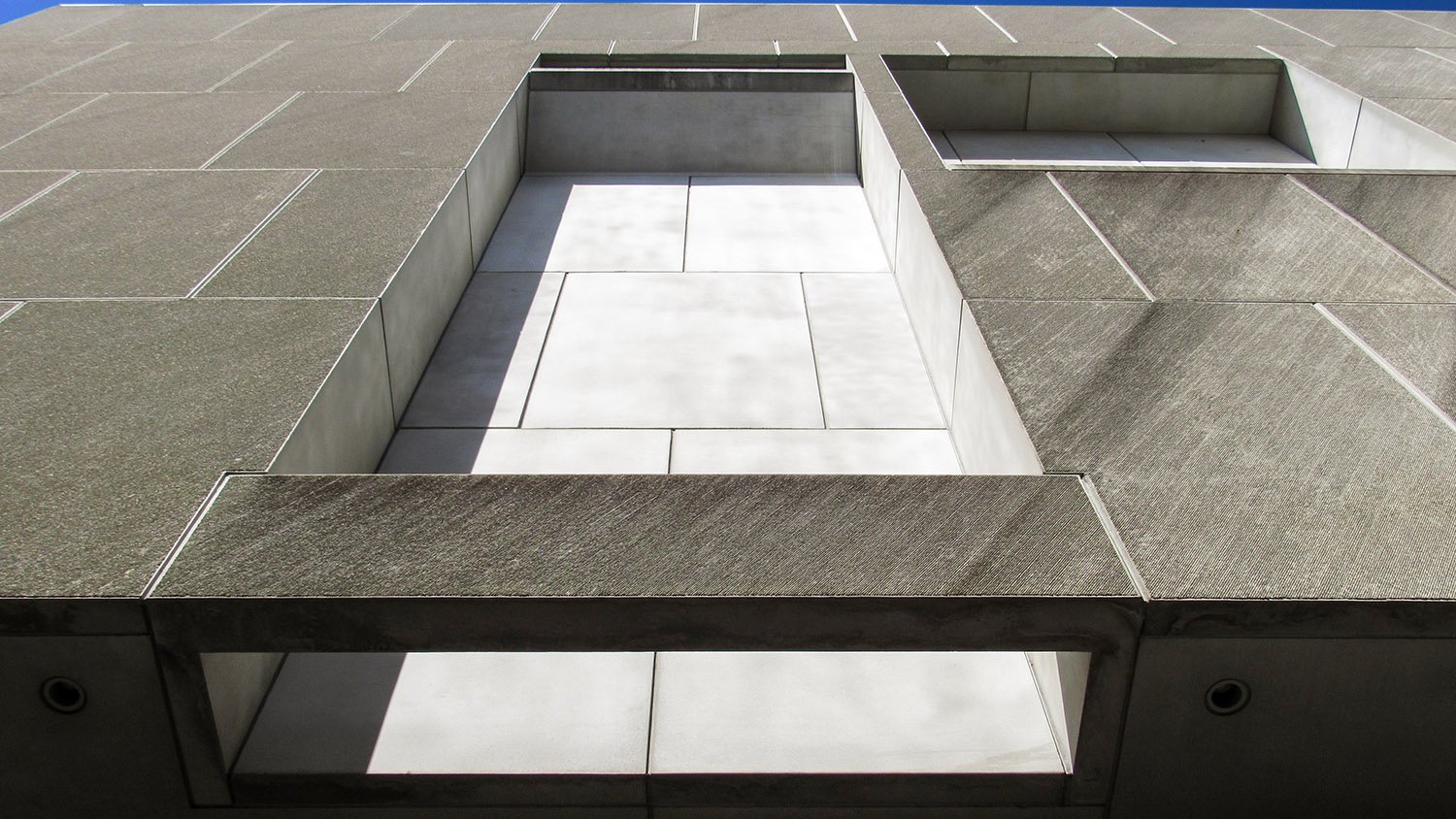 Looking up at the south elevation of the Atlanta Central Library
