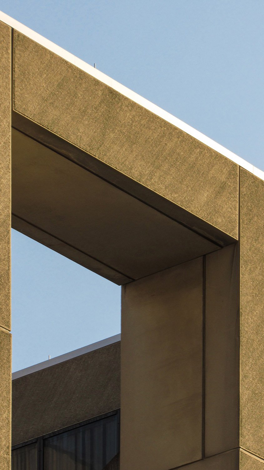 Window on the rooftop terrace of Atlanta Central Library