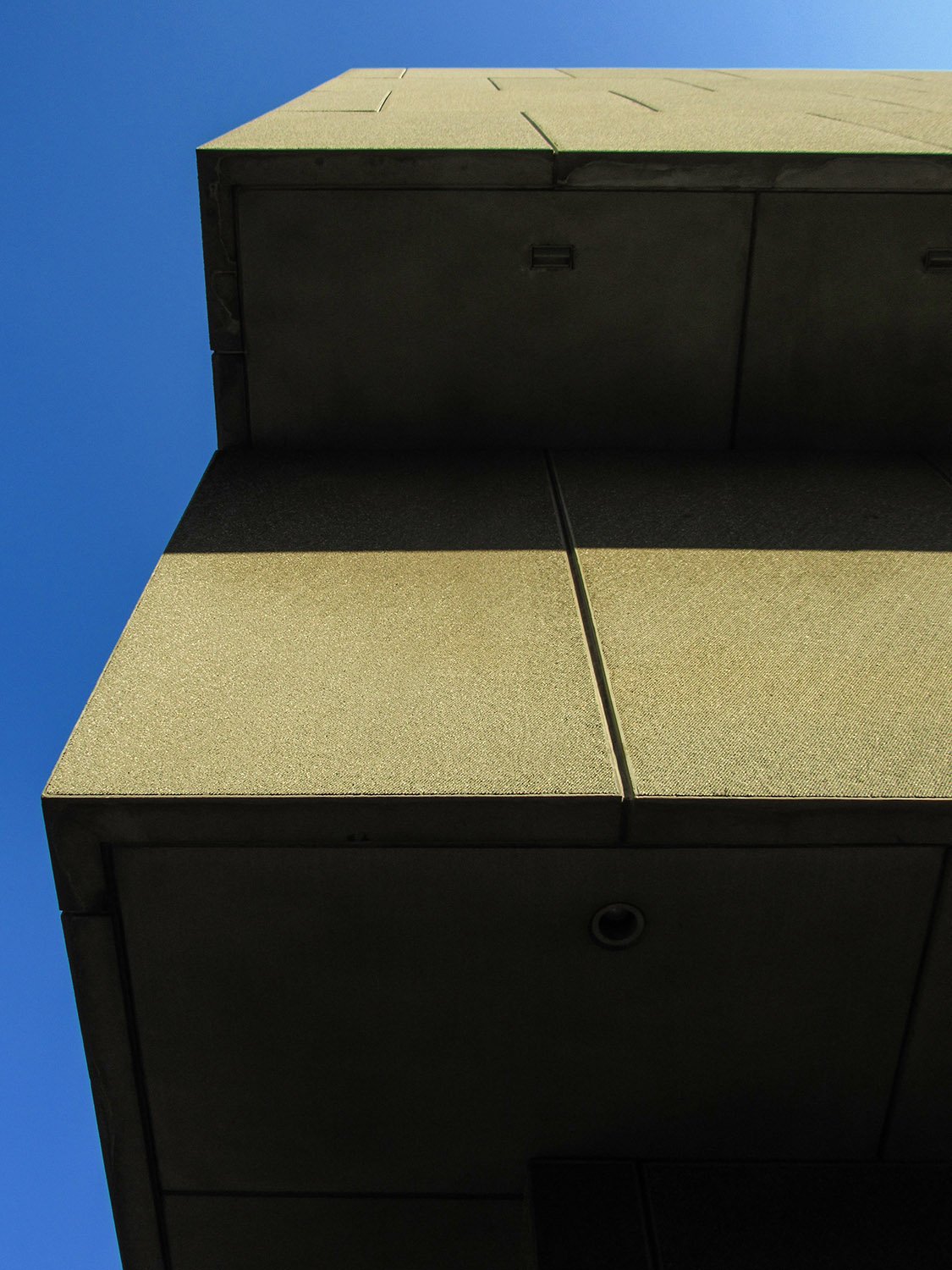 Looking up at cantilevered floors on the Atlanta Central Library