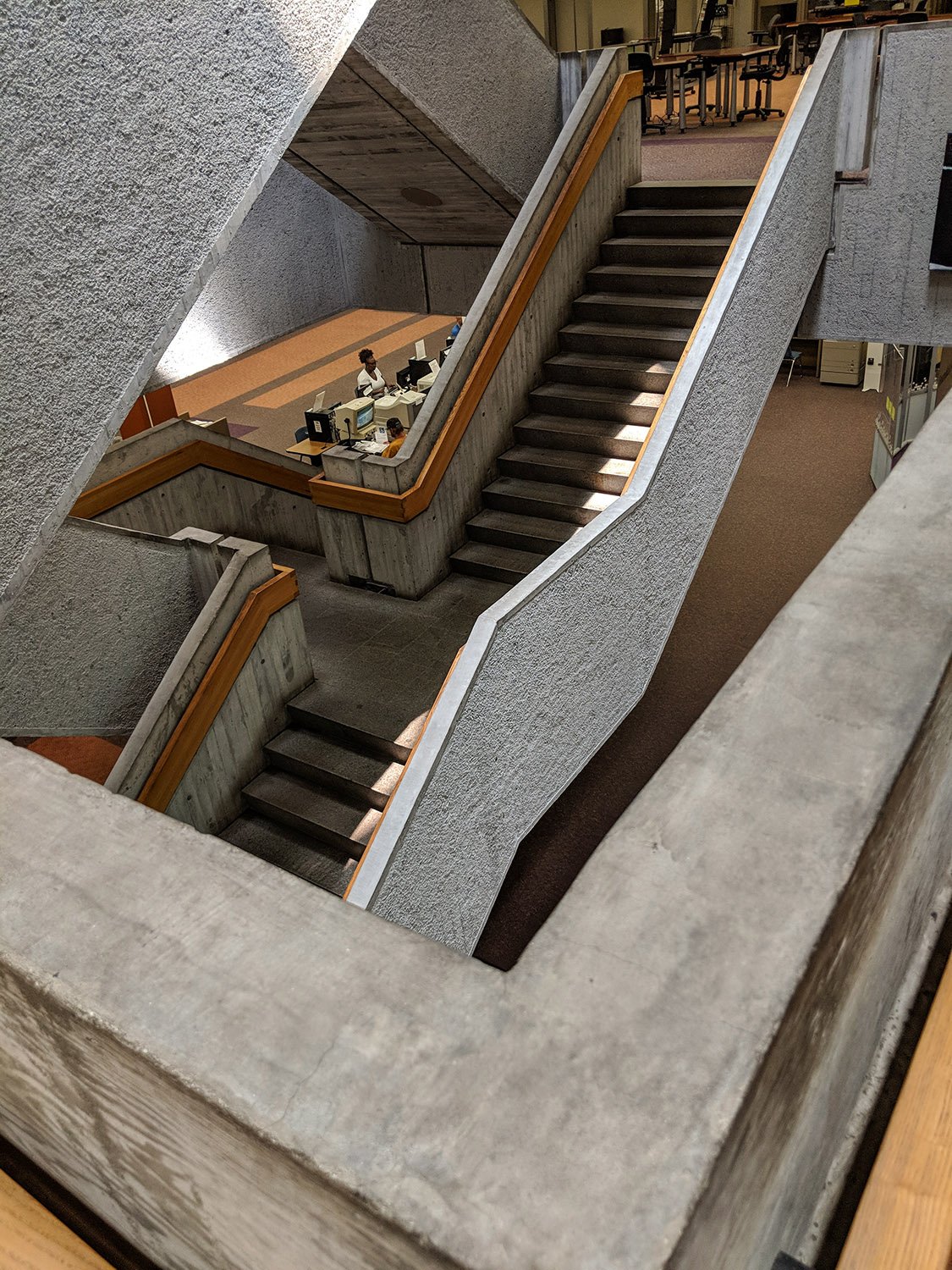 Stairs in the original atrium of the Atlanta Central Library