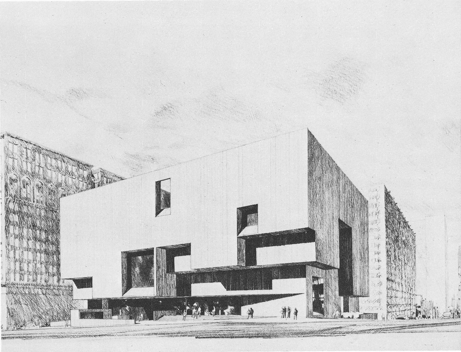 Concept drawing for the Atlanta Central Library