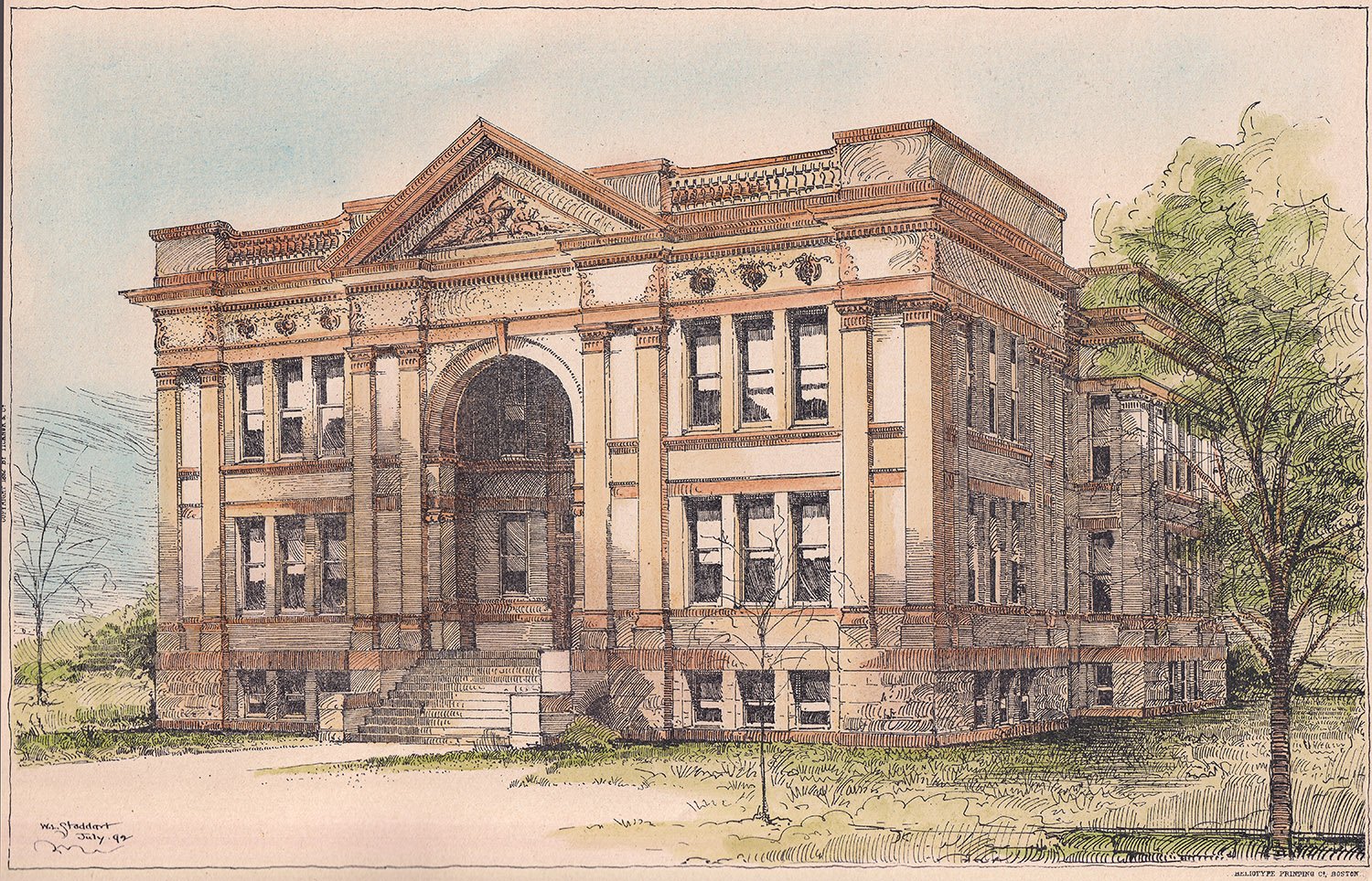 G.L. Norrman. Sixteenth Street School (1893). Columbus, Georgia. Illustration drawn by W.L. Stoddart.