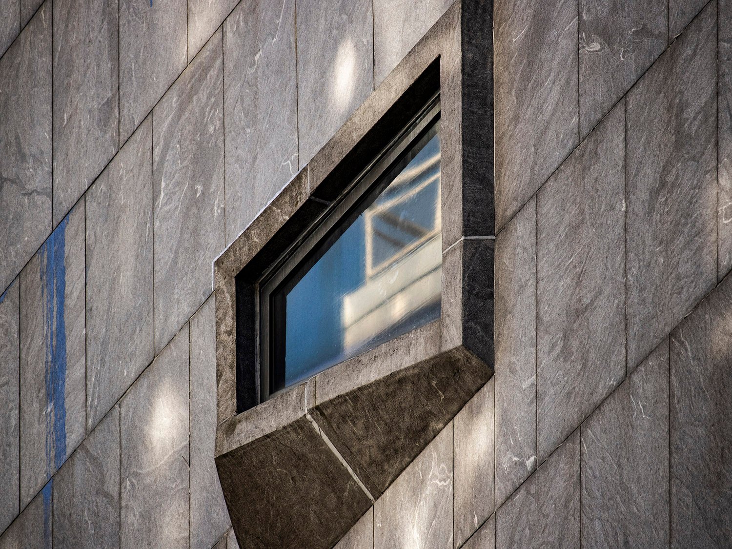 Trapezoidal window on the Whitney Museum of Art, New York