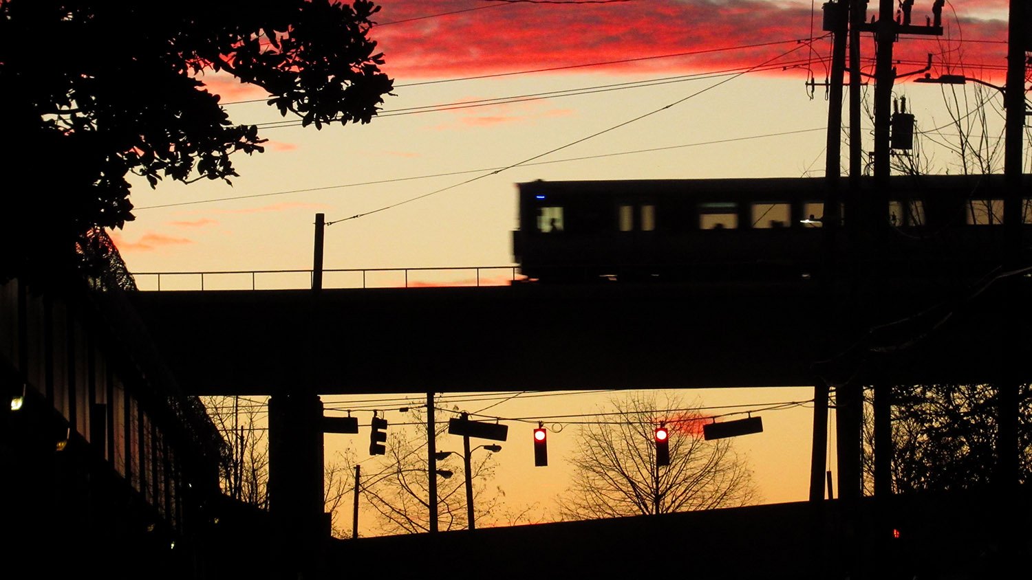 Looking toward the northbound MARTA train on Donnelly Avenue SW, West End, Atlanta