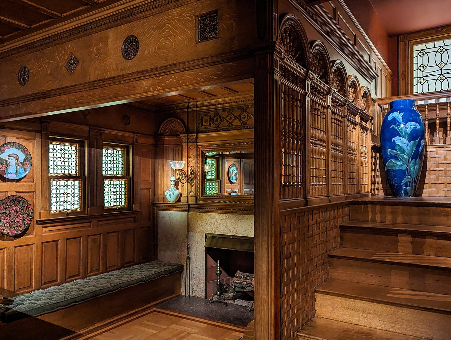 McKim, Mead & White. Stair Hall from the Metcalfe House (1884). On exhibit at the Metropolitan Museum of Art, New York