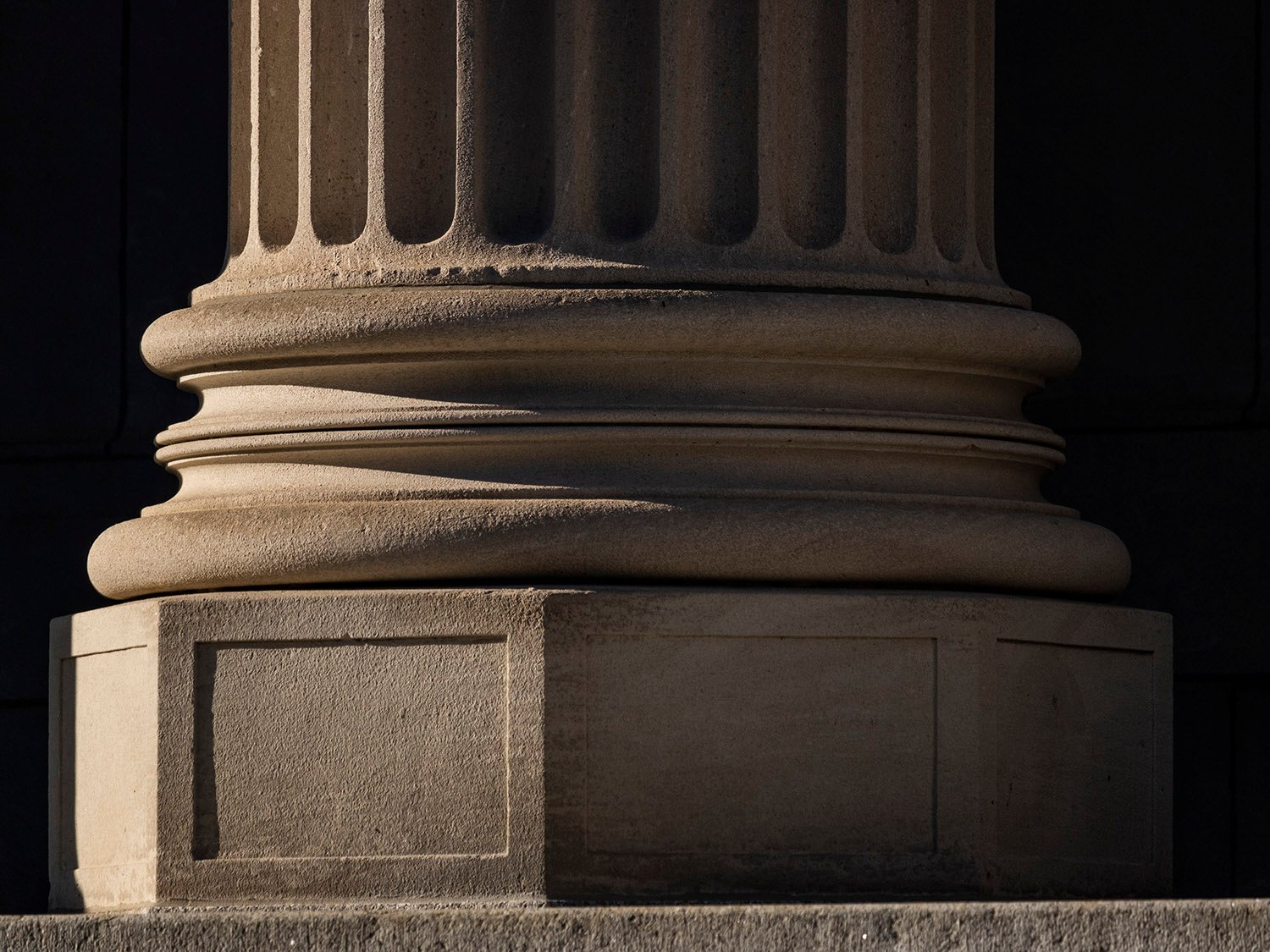 Base of a column on the facade of the Cooper Branch Free Public Library, Camden, New Jersey