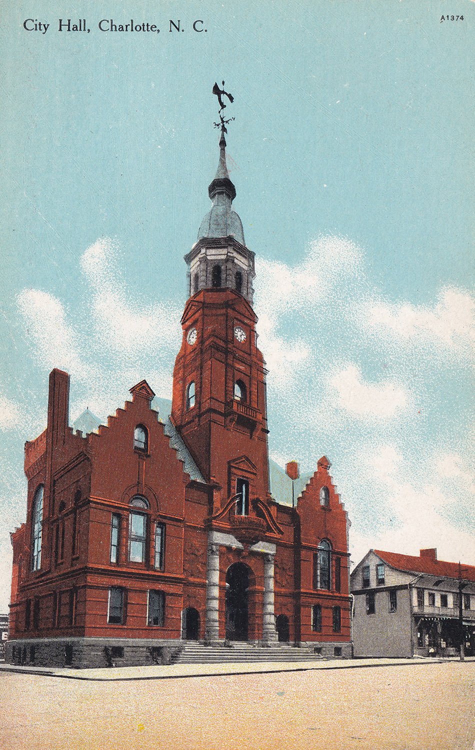 G.L. Norrman. City Hall (1893, demolished 1926). Charlotte, North Carolina. Illustration from an undated postcard.