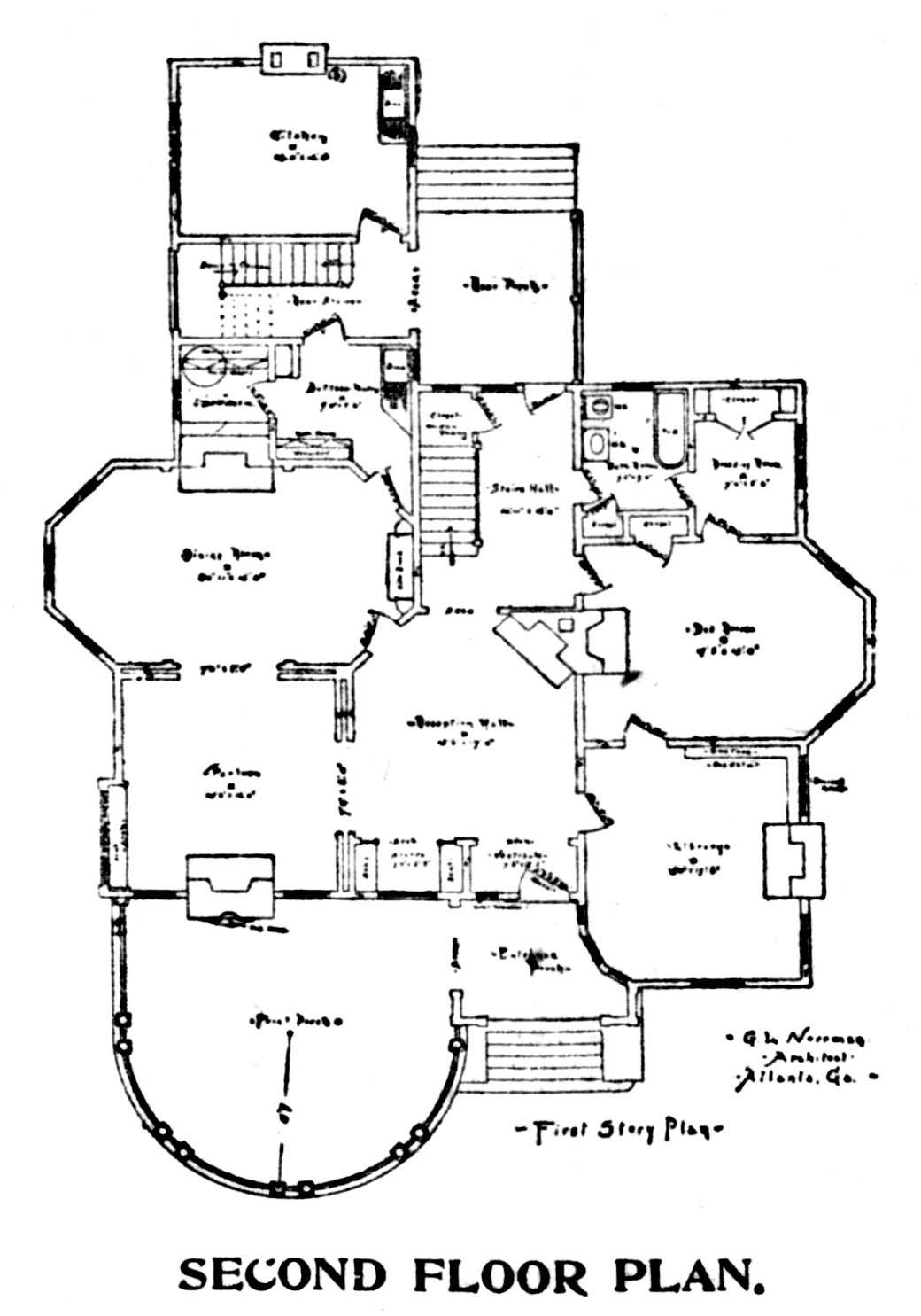 First story plan of Paul Romare House (1893)