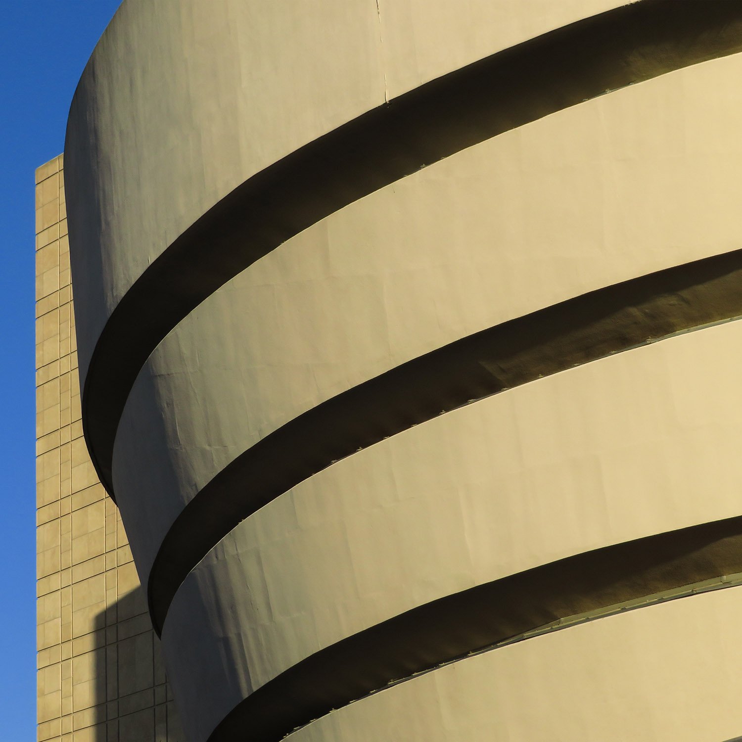 Gunnite facade of the gallery at the Solomon R. Guggenheim Museum, New York