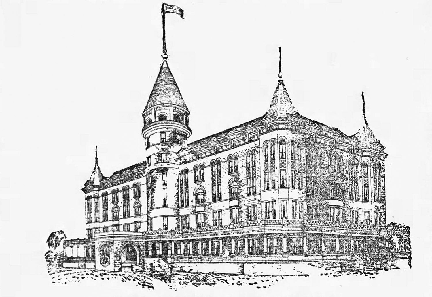W.W. Goodrich. Proposed design for Kennesaw Mountain Hotel (unbuilt). Kennesaw, Georgia.
