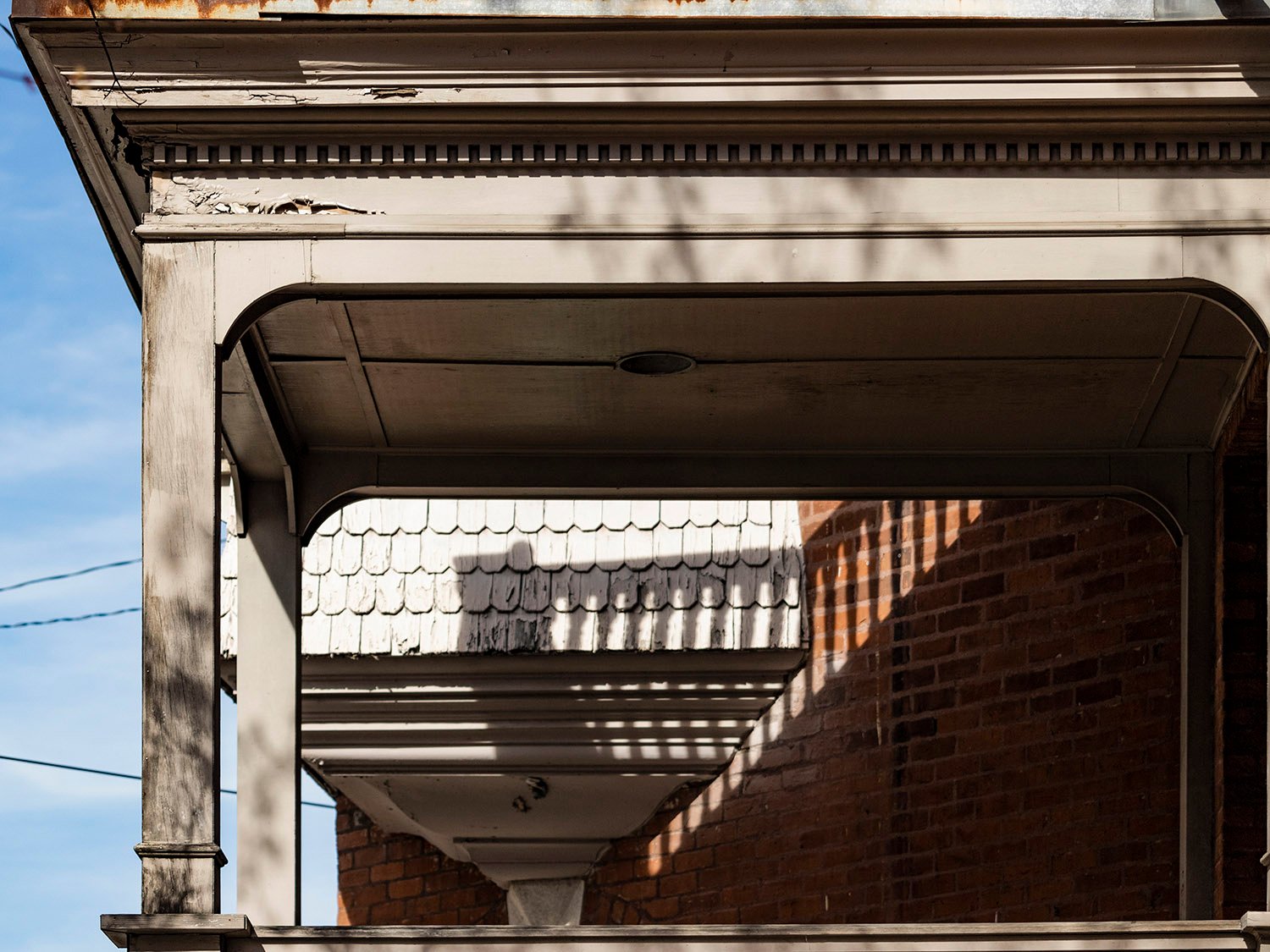 Reconstructed porch on the west elevation of 125 Edgewood Avenue