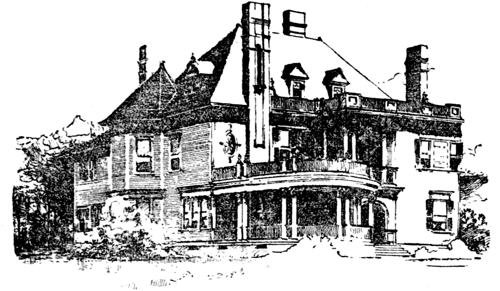 G.L. Norrman. Paul Romare Residence (1892, demolished before 1926). Atlanta.