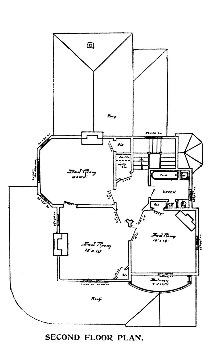 Second floor plan of the Susie Wells Residence, Atlanta