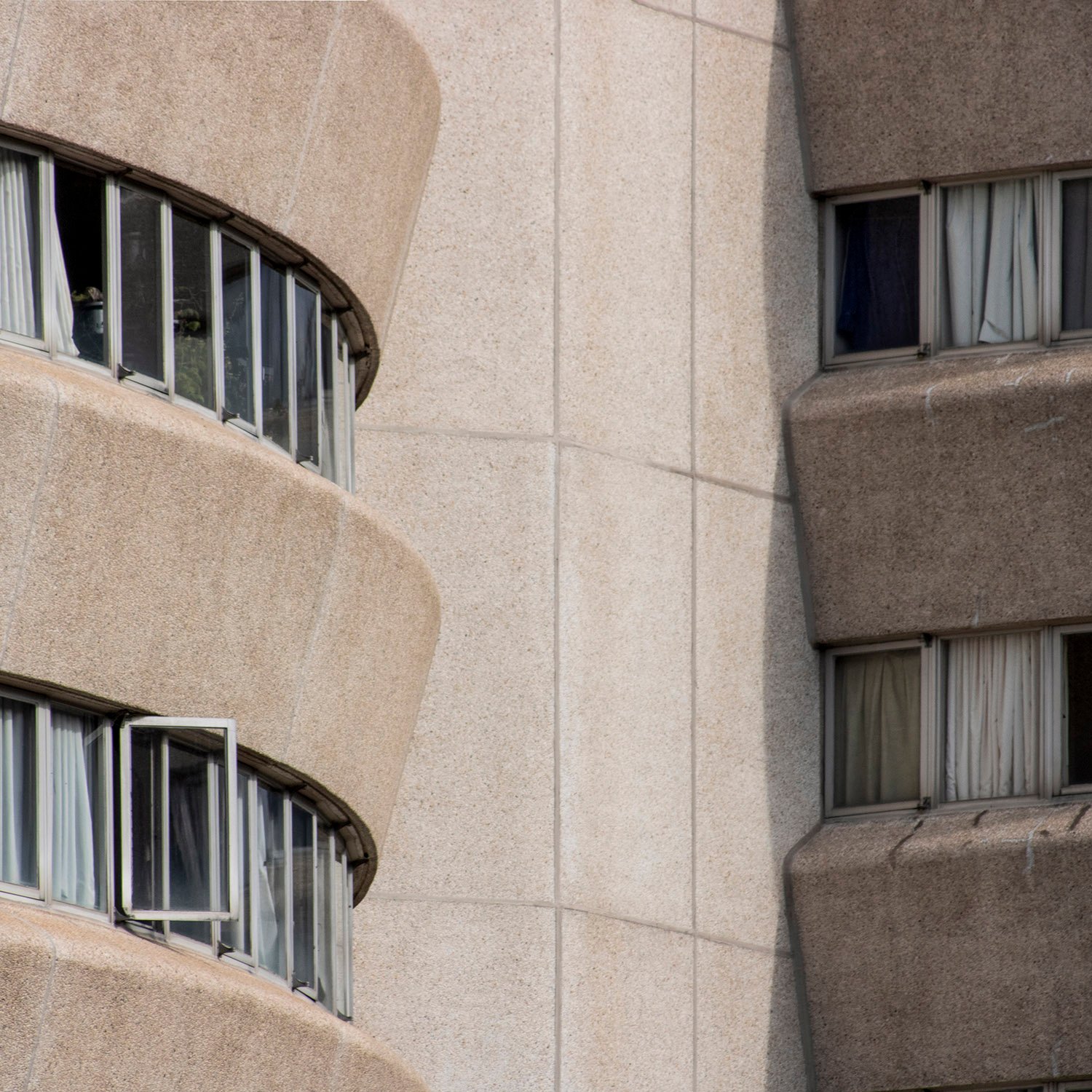 Windows on Wesley Woods towers