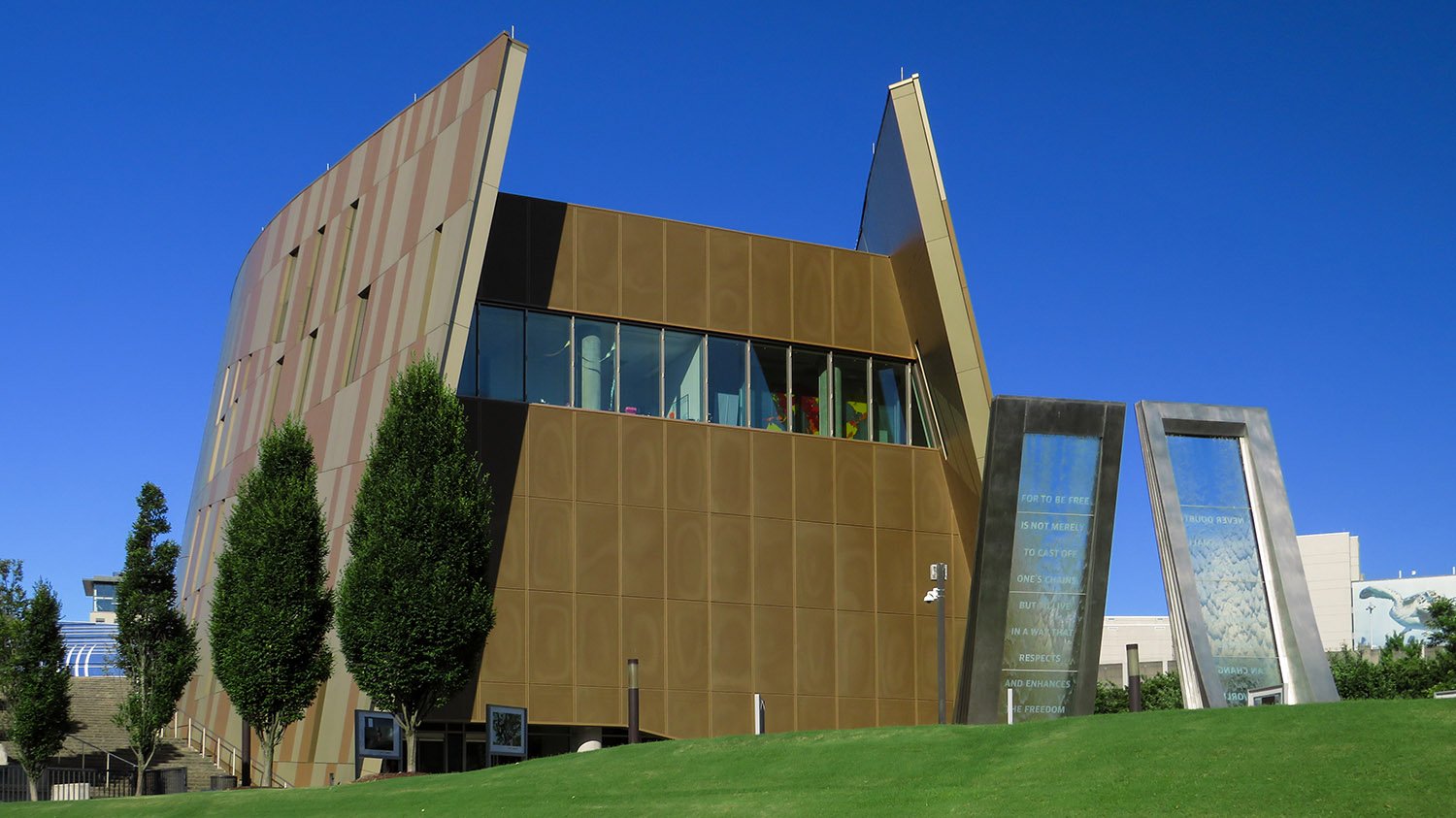 Looking at the National Center for Civil and Human Rights from the northeast