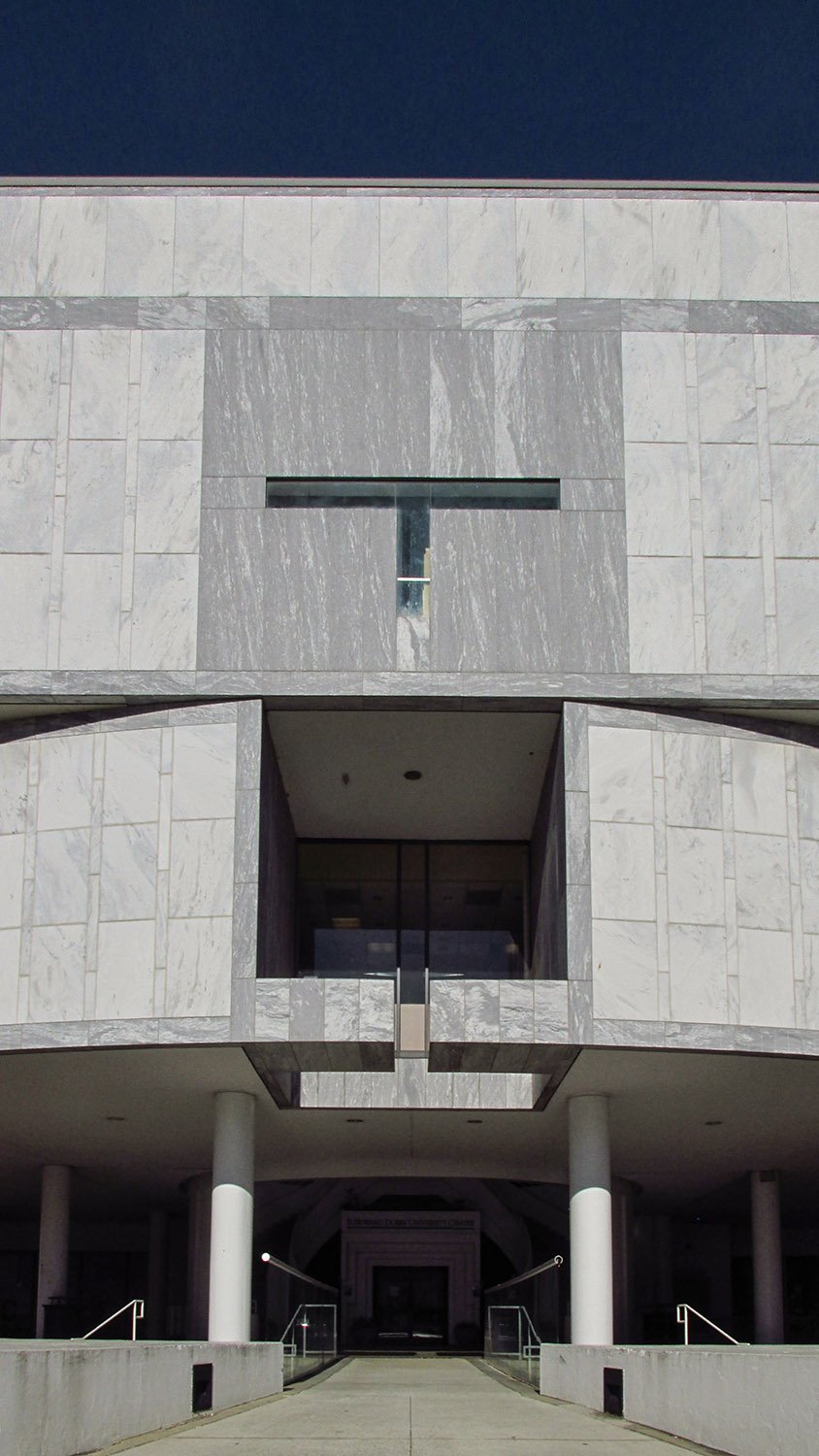 Looking up at the facade of Dobbs University Center, Atlanta