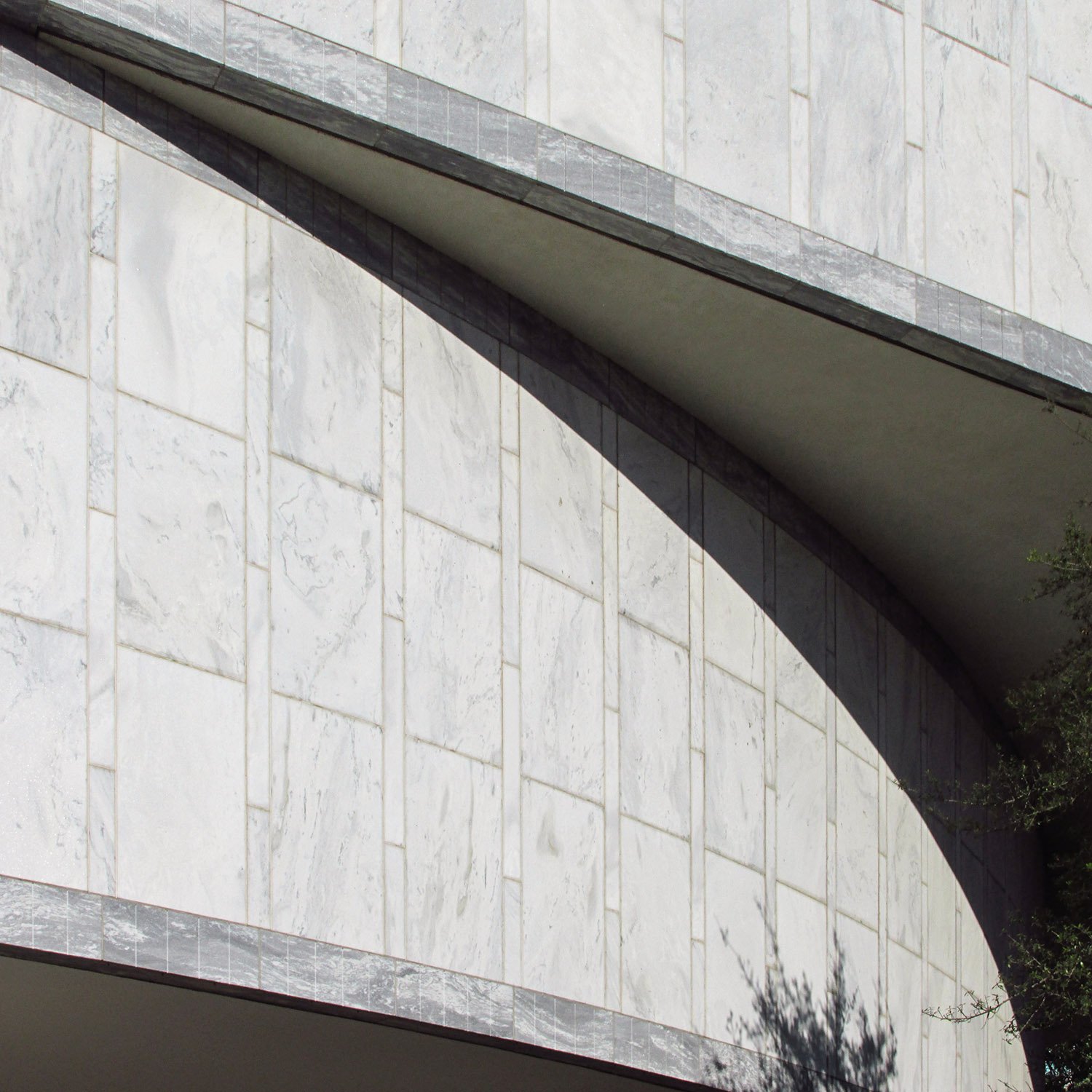 Looking up at a cantilevered floor on Dobbs University Center, Atlanta