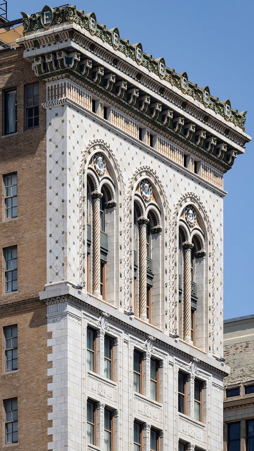 Looking at the top floors of the Empire Building, Birmingham, Alabama