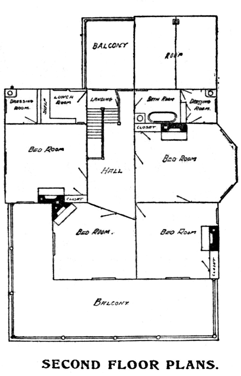 Second floor plan for J.B. Hightower Residence