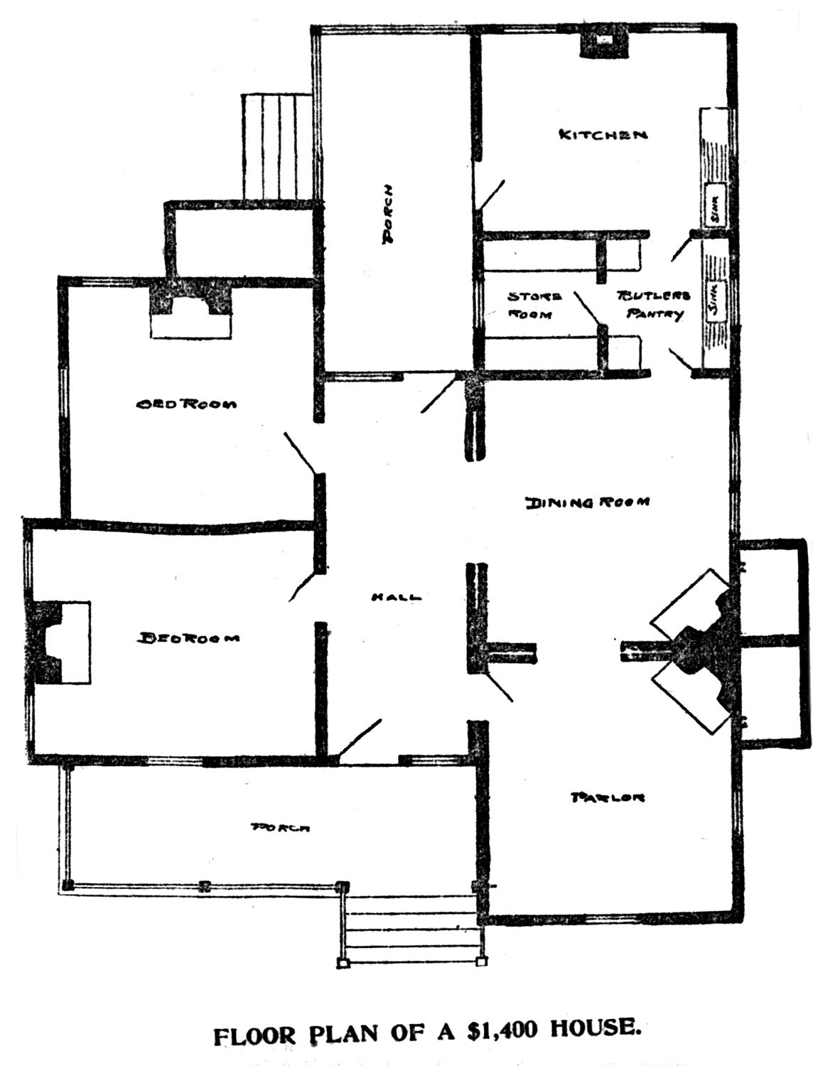 Floor plan of the E.C. Merry Residence, Atlanta