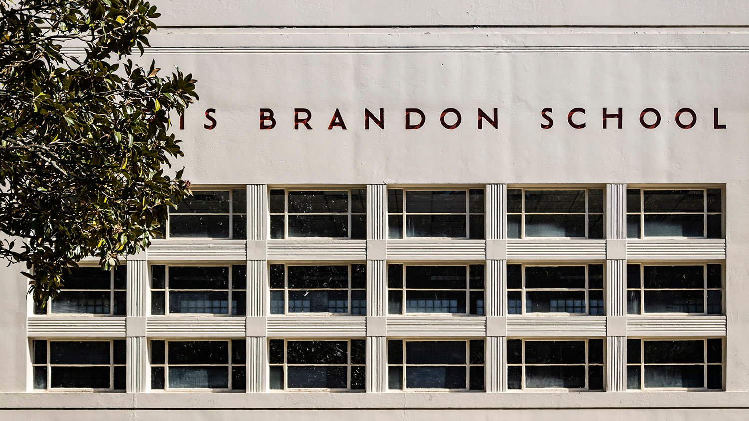 Window on the facade of Morris Brandon School, Atlanta