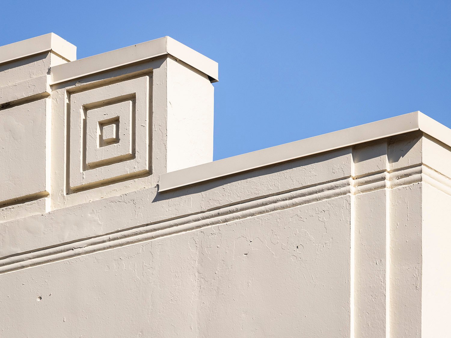 Parapet and string course on the facade of Morris Brandon School, Atlanta
