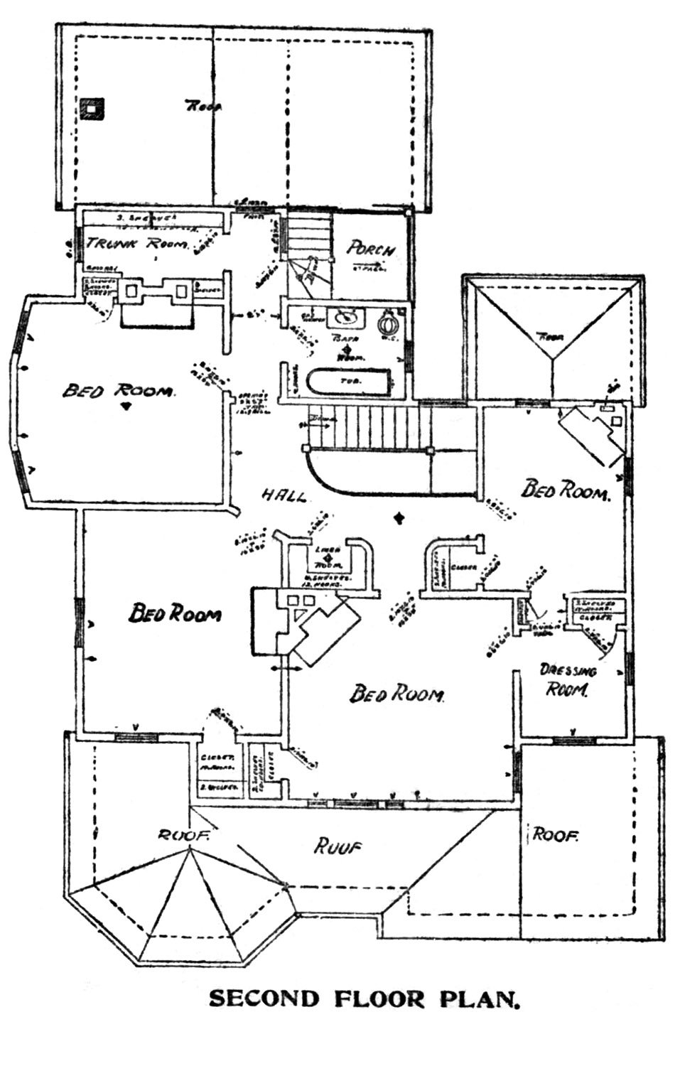 Second floor plan of George Wade Residence, Atlanta