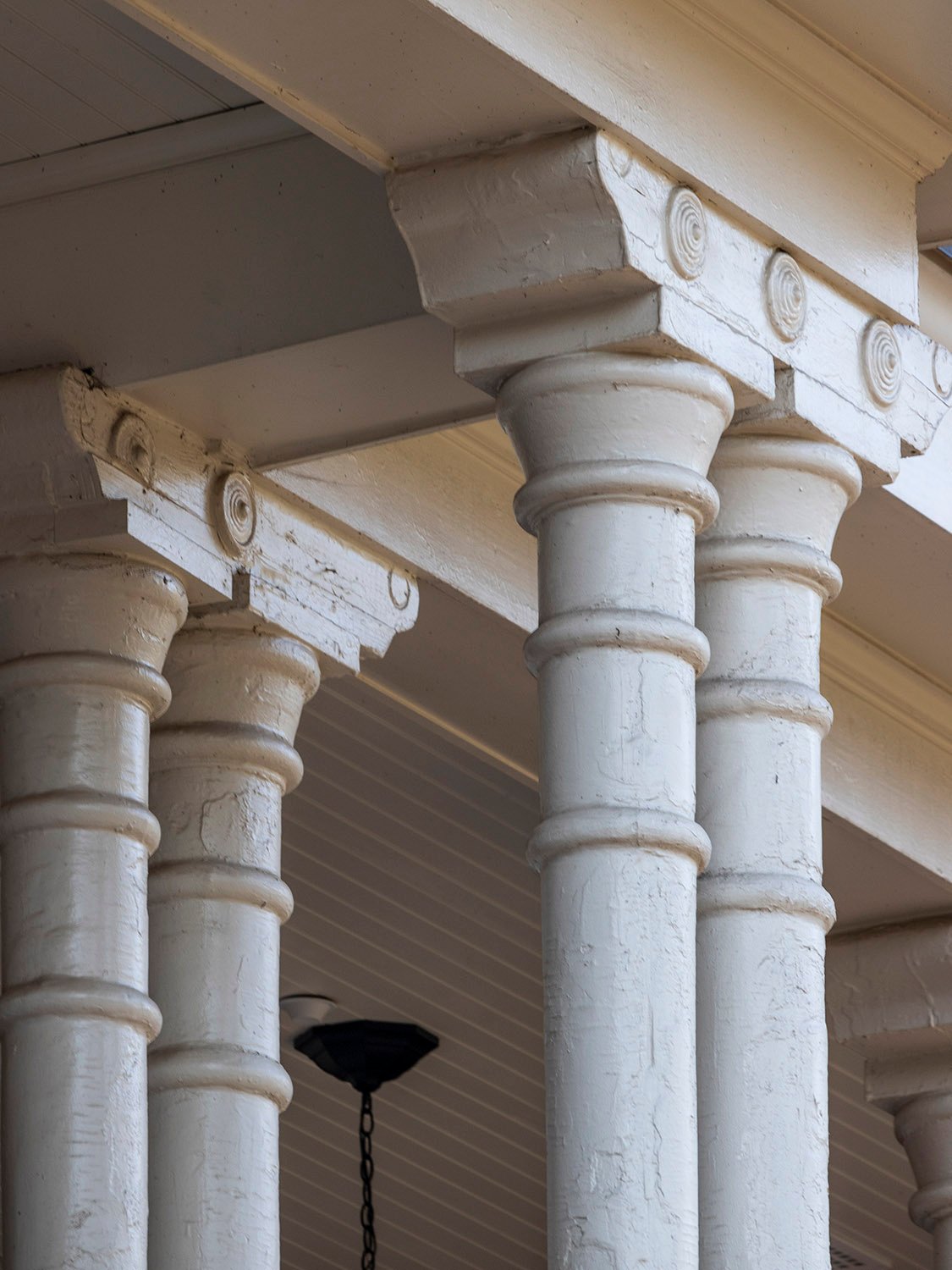 Porch columns on the facade of Agnes Scott Hall, Decatur, Georgia